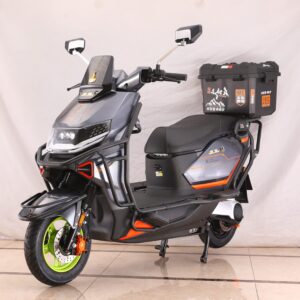 MiLan AE85 60V 72V 1500W High-Speed Electric Motorcycle with Safety Bars and Tail Box